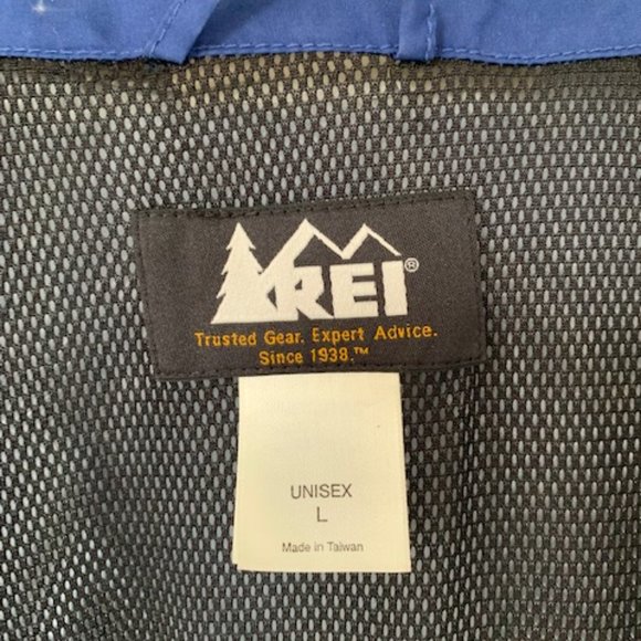 REI Gor-tex Rain Jacket with stow away hood, Mens Large, Blue - Picture 5 of 5